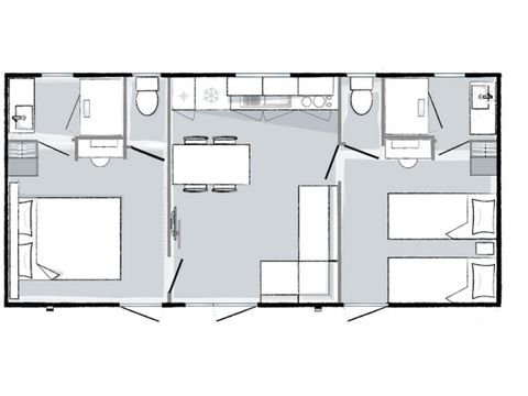 Mobilhome 6 personnes - Mahana - 2 chambres - 2 salles de bain 33m²