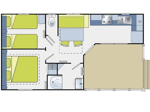 Mobilhome 6 personnes - Evasion - 2 chambres - 28m²