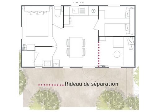 Mobilhome 6 personnes - Evasion - 2 chambres - 28m²