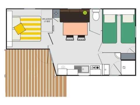Mobilhome 5 personnes - Evasion - 2 chambres - 23m²
