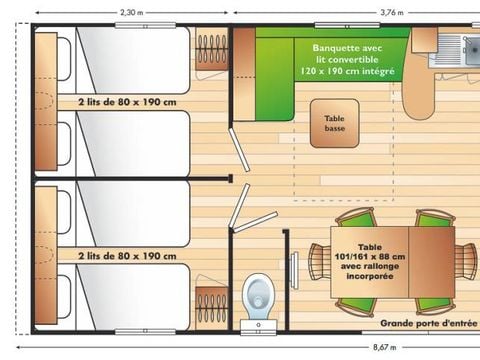 MOBILHOME 6 personnes - C- Mobil-home Baltique 3 chambres