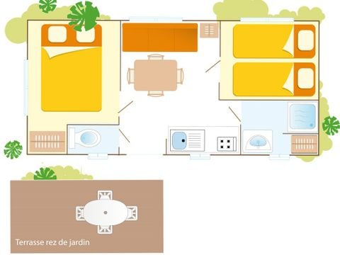 Mobilhome 4 personnes - Classic XL | 2 Ch. | 4 Pers. | Terrasse Simple