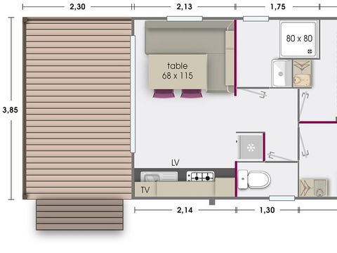 Mobilhome 4 personnes - ICAUNA