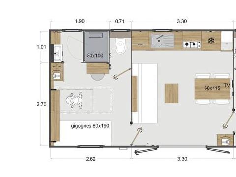 MOBILHOME 4 personnes - Mobile-home Héron (2 chambres 2 SdB)