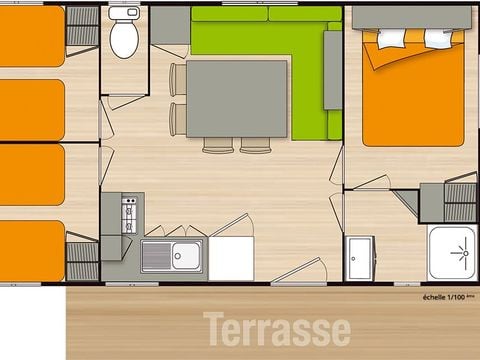 MOBILHOME 6 personnes - 6/8P Gamme Eco - TV