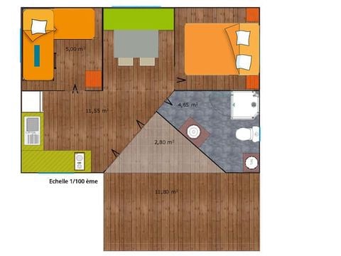 TENTE TOILE ET BOIS 4 personnes - Ecolodge Mana 2 Chambres