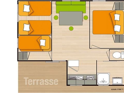 MOBILHOME 6 personnes - confort 3 Chambres