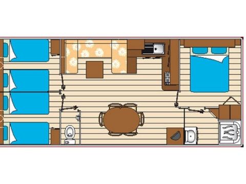 Mobilhome 8 personnes - Confort+ - 3 chambres - 35m²