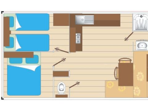 Mobilhome 4 personnes - Cocoon+ - 2 chambres - 21m²
