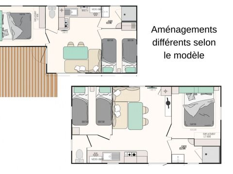 Mobilhome 7 personnes - Evasion+ - 2 chambres - 28m²