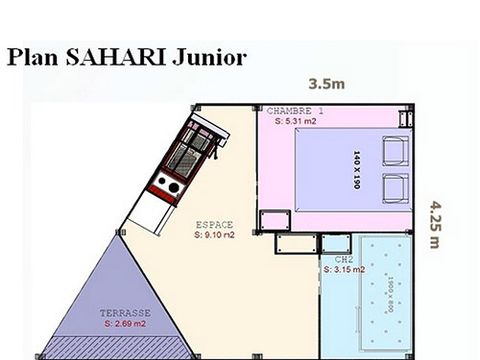 Tente en toile et en bois 4 personnes - LODGE SAHARI avec sanitaire privatif