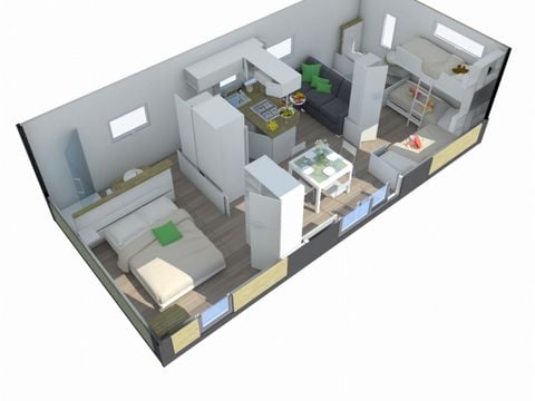 MOBILHOME 5 personnes - PREMIUM TAOS 2ch 5 pers avec climatisation 