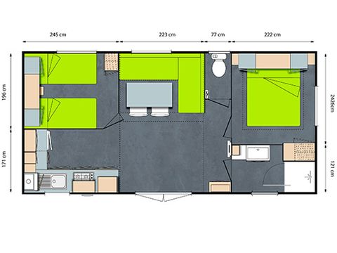 MOBILHOME 6 personnes - CONFORT 2ch MOBILHOME 6 personnes - CONFORT 2ch