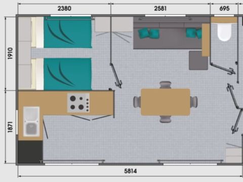 MOBILHOME 4 personnes - Grand Confort + 2ch 4 pers MOBILHOME 4 personnes - Grand Confort + 2ch 4 pers
