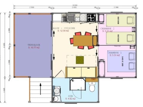 MOBILHOME 4 personnes - COSYFLOWER PREMIUM