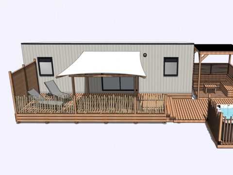 Mobilhome 4 personnes - Cottage PREMIUM Lagon 2 chambres - avec jacuzzi