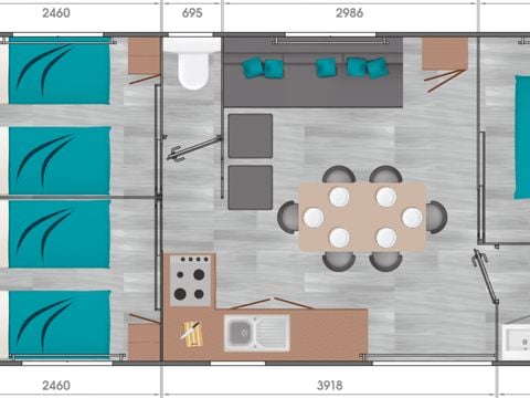 MOBILHOME 6 personnes - Cottage - Le Six Privilège