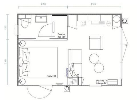 MOBILHOME 2 personnes - Key West - 1 chambre
