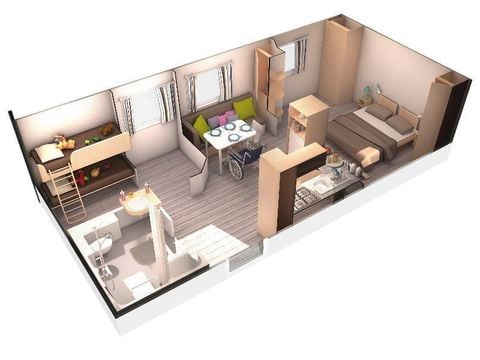 Mobilhome 4 personnes - Confort PMR - 2 chambres
