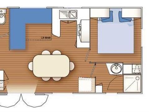 MOBILHOME 6 personnes - Mobil home Standard 34m² - 3 chambres + Terrasse semi-couverte 6 pers