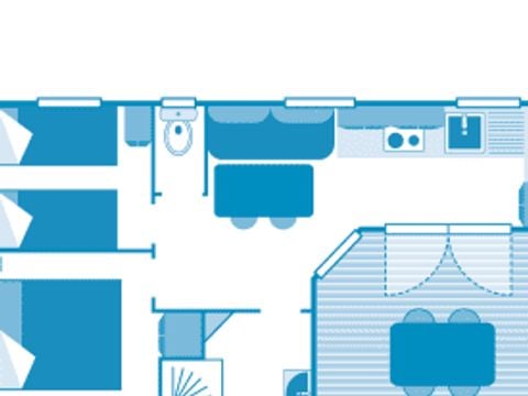 MOBILHOME 4 personnes - Cottage Argousier 4p 2ch ***