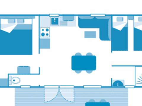 MOBILHOME 4 personnes - Cottage Alizé 4p 2ch ***