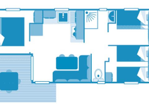 MOBILHOME 6 personnes - Cottage Océan 6p 3ch ***
