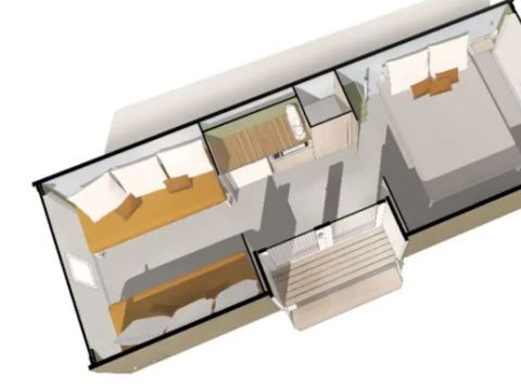 Tente en toile et en bois 4 personnes - Coco Sweet (sans sanitaires)