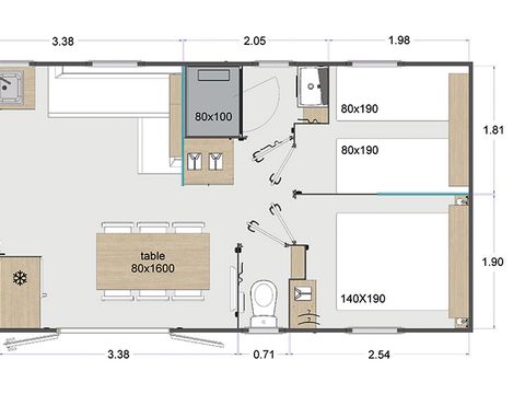 MOBILHOME 8 personnes - Premium 4 chambres avec suite parentale