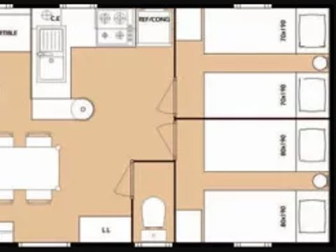 MOBILHOME 6 personnes - FEERIQUE - TV - CLIM