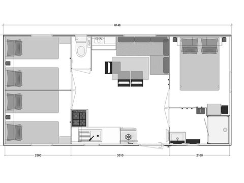 MOBILHOME 8 personnes - Mobil-home GRAND CONFORT 3 chambres 31 m² terrasse couverte + lave-vaisselle 6/8 pers