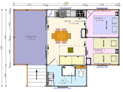 LODGE 6 personnes - Lodge Cosy Flower Confort - cabane en bois sur pilotis