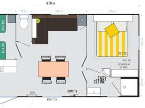 MOBILHOME 4 personnes - Mobil home PREMIUM "ATRIUM" climatisé/TV-2 chambres- 4 personnes Max (bébé compris) 4 pers