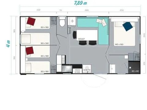 Mobilhome 4 personnes - MARQUISE TRIO "PREMIUM"- Coté PLAGE