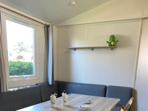 MOBILHOME 6 personnes - Mobil-Home Premium 32m² 3 chambres + terrasse semi-couverte + Clim+LV+draps+serviettes (coté plage)
