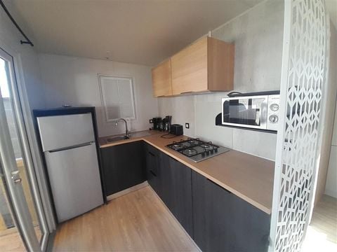 MOBILHOME 6 personnes - Mobil-Home Premium 32m² 3 chambres + terrasse semi-couverte + Clim+LV+draps+serviettes (coté plage)
