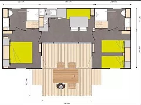 MOBILHOME 5 personnes - Mobil Home Eco 3 Pièces 5 Personnes
