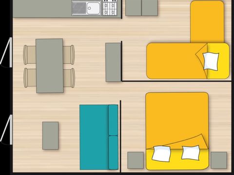 TENTE TOILE ET BOIS 4 personnes - LODGE sans sanitaires