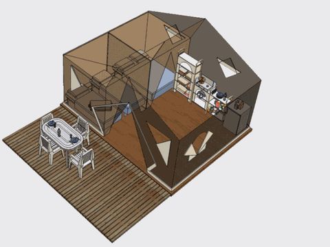 BUNGALOW TOILÉ 5 personnes - CANADA (SANS SANITAIRES)