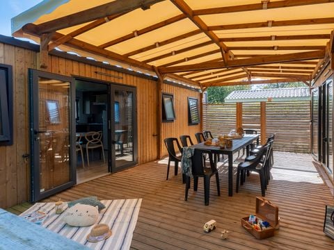 Mobilhome 12 personnes - PRESTA+ 60m² Tribu - 6 chambres - 2 salles de bain - TV - Clim