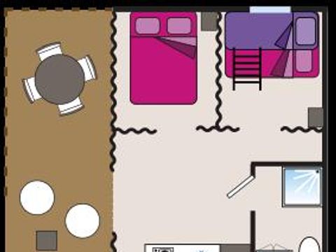 Tente en toile et en bois 5 personnes - Lodge toilé Victoria - 30m²