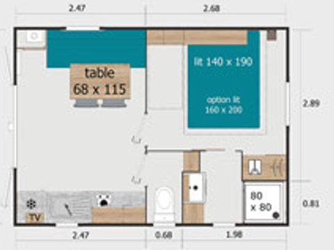 MOBILHOME 2 personnes - TULIPE et ORCHIDÉE