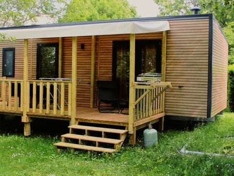 Mobilhome 4 personnes - Mobil-home PREMIUM 4p (33m²) , 2 chbres, clim, TV, Lave-vaisselle, terrasse, lit Queen Size