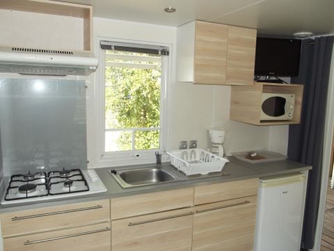 MOBILHOME 4 personnes - Confort 4p (27m²) avec terrasse couverte, 2 chambres, climatisé