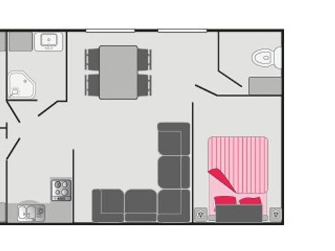 Mobilhome 6 personnes - Classic XL | 3 Ch. | 6 Pers. | Terrasse surélevée | Clim. | TV