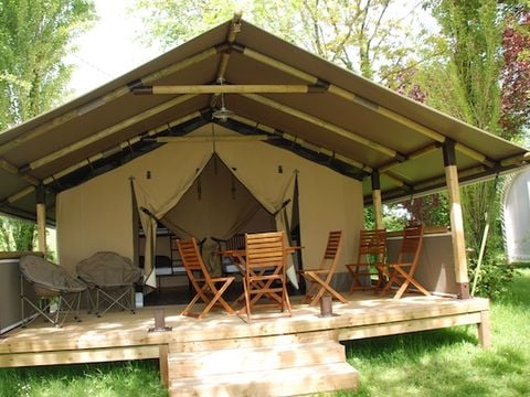 TENTE TOILE ET BOIS 5 personnes - Tente Safari KENYA 30m² - 2 chambres - sans sanitaires 5 pers