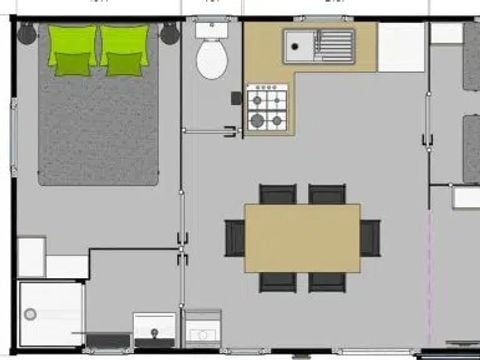 MOBILHOME 5 personnes - Mobil-home Confort Plus 2 chambres 5 pers.