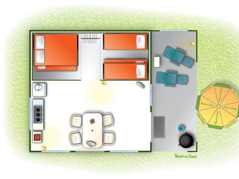 TENTE 4 personnes - Tente Ciela Nature - 2 chambres (sans sanitaire)