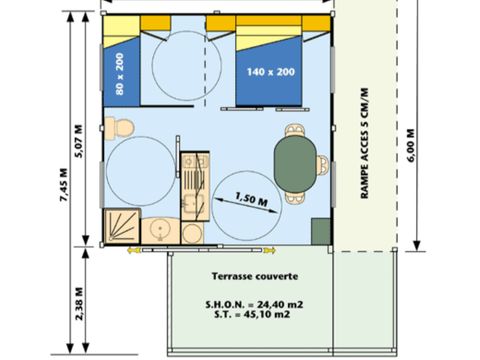 CHALET 3 personnes - Ciela Confort PMR - 1 chambre