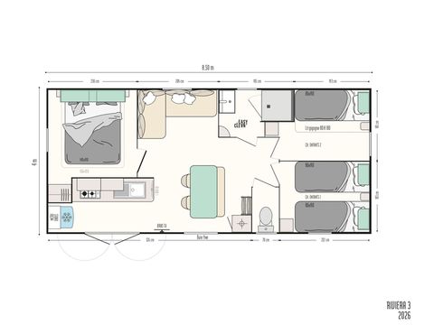 MOBILHOME 6 personnes - Mobil home Ciela Confort  - 3 chambres